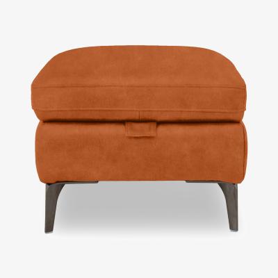 Furniture Village Morgan Fabric Storage Footstool - Dexter Pumpkin