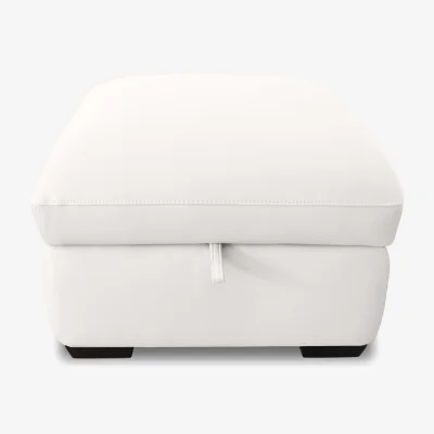 Furniture Village World of Leather - Restore Leather Storage Footstool - Star White