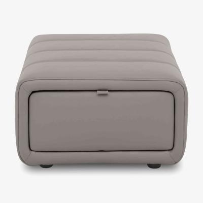 Furniture Village Elphaba Leather Storage Footstool - New Grey