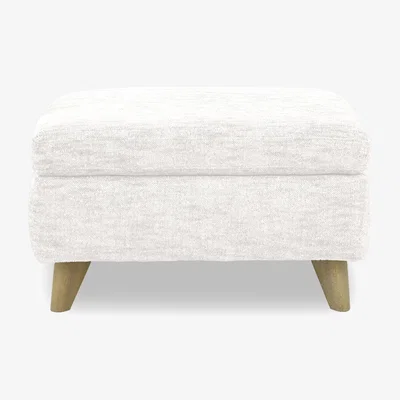Furniture Village Malmo Fabric Coffee Table Storage Footstool - Frost