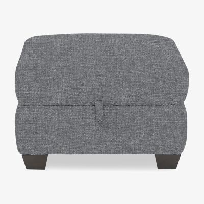 Furniture Village Hetty Fabric Storage Footstool - Gun Metal