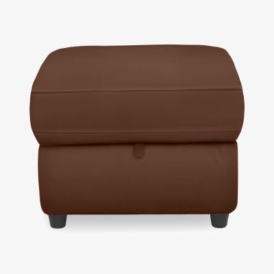 Furniture Village Dublin Leather Storage Footstool - Roast
