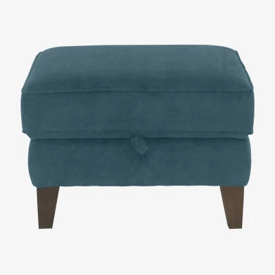 Furniture Village Brondby Fabric Storage Footstool - Peacock