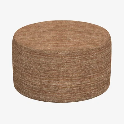 Furniture Village G Plan - Large Round Fabric Footstool - Victoria Ginger