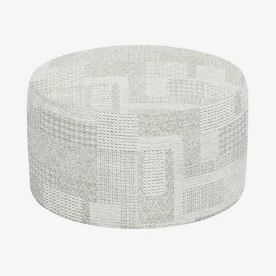 Furniture Village G Plan - Large Round Fabric Footstool - Lydia Blush