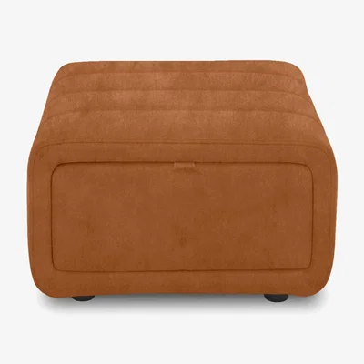 Furniture Village Elphaba Fabric Storage Footstool - Dexter Pumpkin