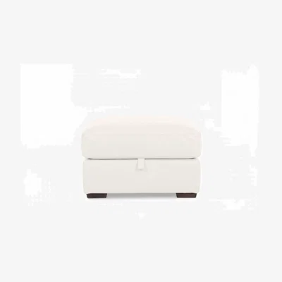 Furniture Village World of Leather - Nap Leather Storage Footstool - Star White - Living Room Furniture - In Time for Christmas