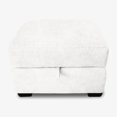 Furniture Village Echo Fabric Storage Footstool - Frost