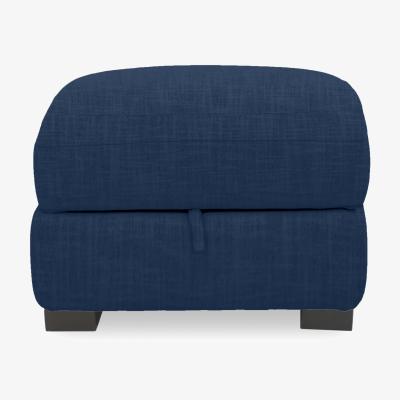 Furniture Village Nova Fabric Storage Footstool - R330 Steel Blue