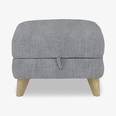 Furniture Village Malmo Fabric Storage Footstool - Bluish Grey