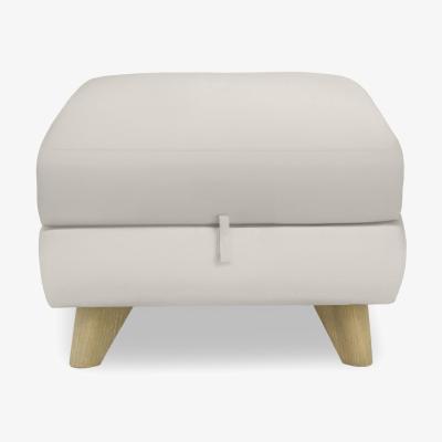 Furniture Village Malmo BV Leather Storage Footstool - Frost