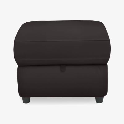 Furniture Village Dublin Leather Storage Footstool - Starry Grey