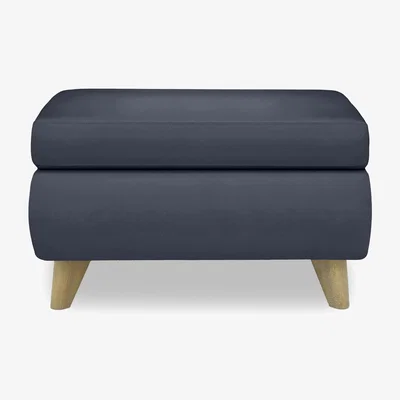 Furniture Village Malmo BV Leather Coffee Table Storage Footstool - BV Ocean Blue