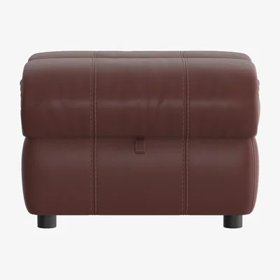 Furniture Village Moreno Leather Storage Footstool - Burgundy