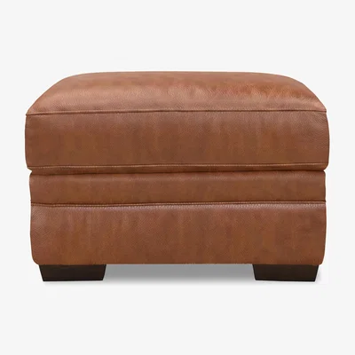 Furniture Village Aspen Rectangular Leather Footstool - Living Room Furniture