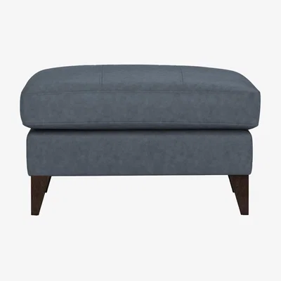 Furniture Village The Lounge Co. - Romilly Leather Footstool - Sky