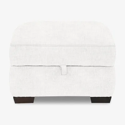 Furniture Village Saffron Fabric Storage Footstool - Frost
