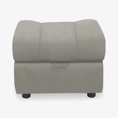 Furniture Village Aero Leather Storage Footstool - New Grey