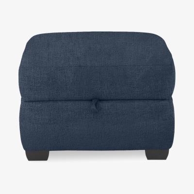 Furniture Village Springer Fabric Storage Footstool - Lake Green