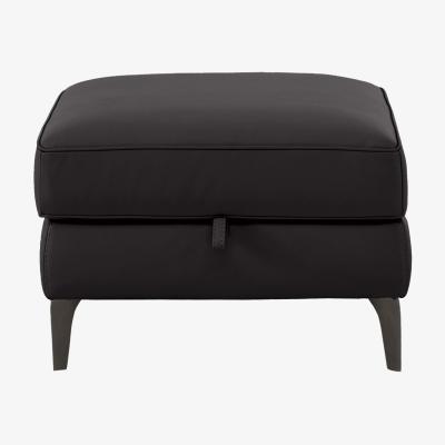 Furniture Village Homestage Leather Storage Footstool - Shale Grey