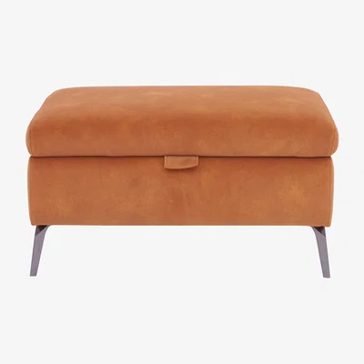 Furniture Village Jude Fabric Storage Footstool - Dexter Pumpkin