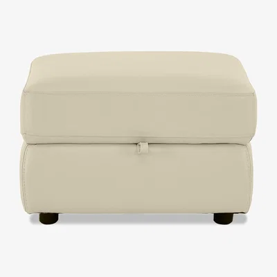 Furniture Village BV Leather Storage Footstool - BV Bisque