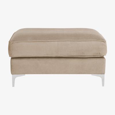 Furniture Village Legend Fabric Footstool - Kingston Beige with Chrome Feet