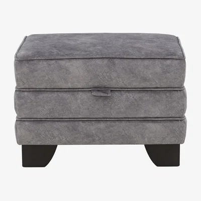Furniture Village Mariah Small Fabric Storage Footstool - Dapple Silver