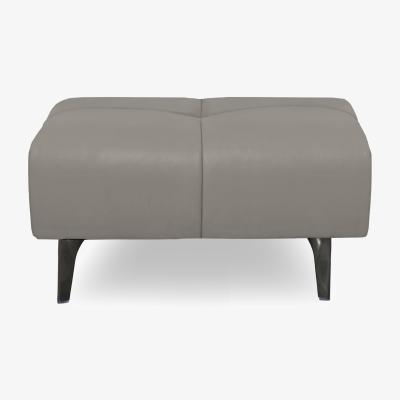 Furniture Village Sienna Leather Large Footstool - New Grey