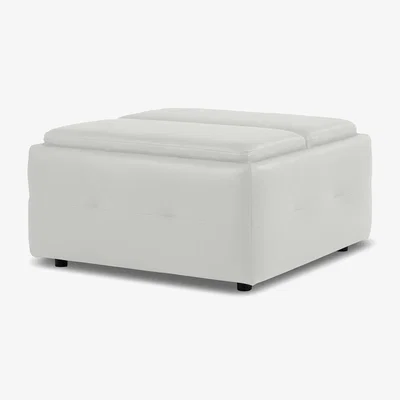 Furniture Village Monarch Leather Tray Storage Footstool