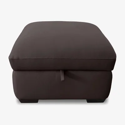 Furniture Village World of Leather - Restore Leather Storage Footstool - Dark Chocolate