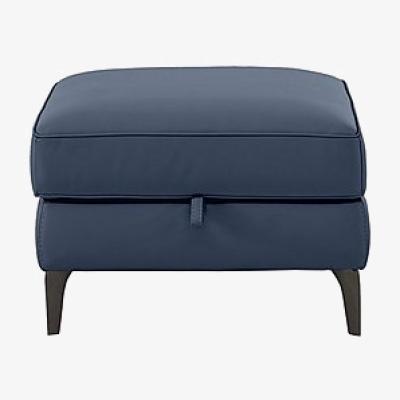 Furniture Village Homestage Leather Storage Footstool - Ocean