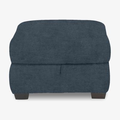 Furniture Village Nixon Fabric Storage Footstool - Silverish Blue