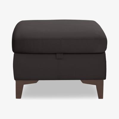 Furniture Village Zoom Leather Storage Footstool - Starry Grey