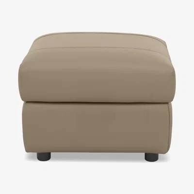 Furniture Village Raven Leather Footstool - Montana Barley