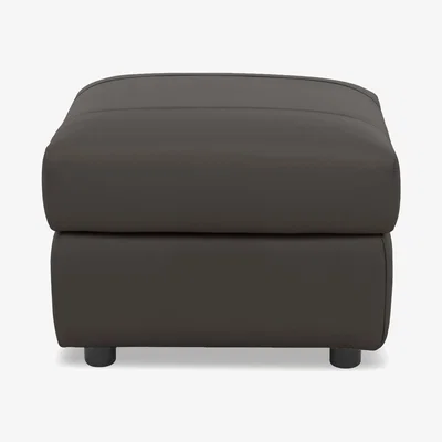Furniture Village Raven Leather Footstool - Montana Storm