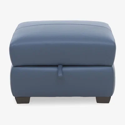 Furniture Village Flex NC Leather Storage Footstool - NC Ocean Blue