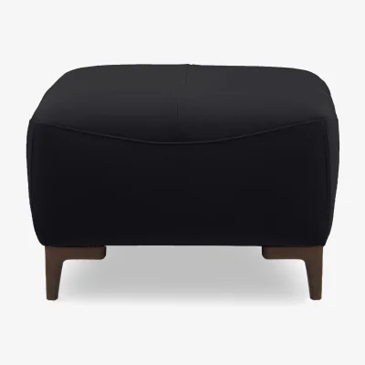 Furniture Village Nicoletti - Marconi Leather Footstool - Botero Nero - Living Room Furniture - In Time for Christmas