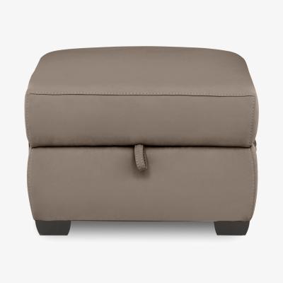 Furniture Village Brescia Leather Storage Footstool - Fawn