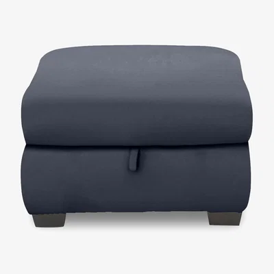 Furniture Village Nixon NC Leather Storage Footstool - NC Ocean Blue