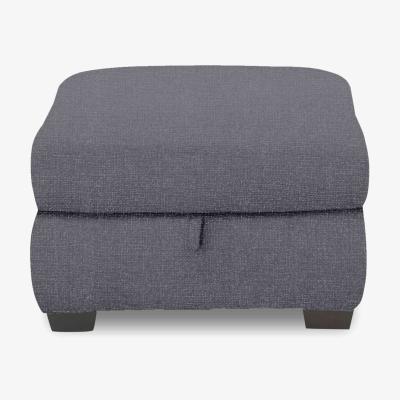 Furniture Village Nixon Fabric Storage Footstool - Gun Metal