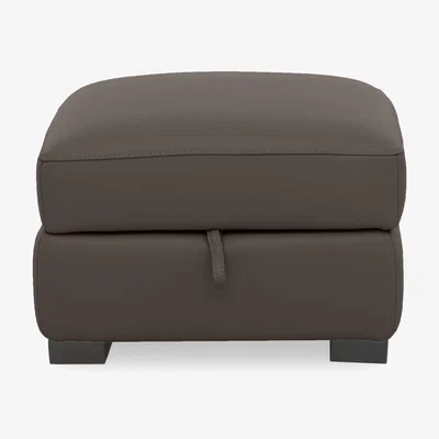 Furniture Village World of Leather - Nova BV Leather Storage Footstool - Dark Chocolate