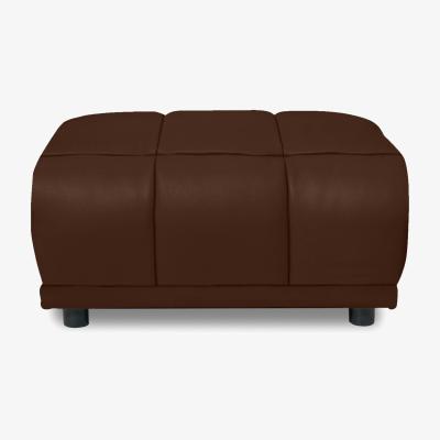 Furniture Village Cube Leather Large Footstool - Montana Chocolate