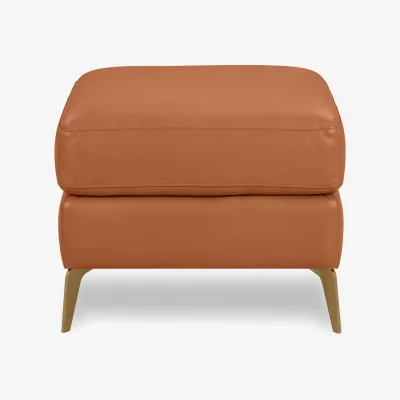 Furniture Village World of Leather - Eclipse Leather Footstool - Pecan