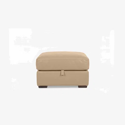 Furniture Village World of Leather - Nap Leather Storage Footstool - Nude - Living Room Furniture - In Time for Christmas