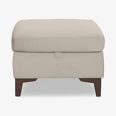 Furniture Village Zoom Leather Storage Footstool - Sand