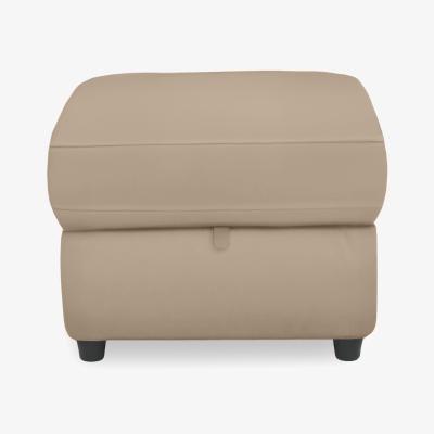 Furniture Village Dublin Leather Storage Footstool - Dacota Pebble