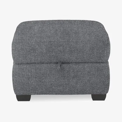 Furniture Village Springer Fabric Storage Footstool - Gunmetal