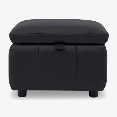 Furniture Village Dolomite Leather Storage Footstool - Lavender