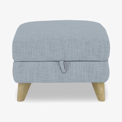 Furniture Village Malmo Fabric Storage Footstool - Baby Blue